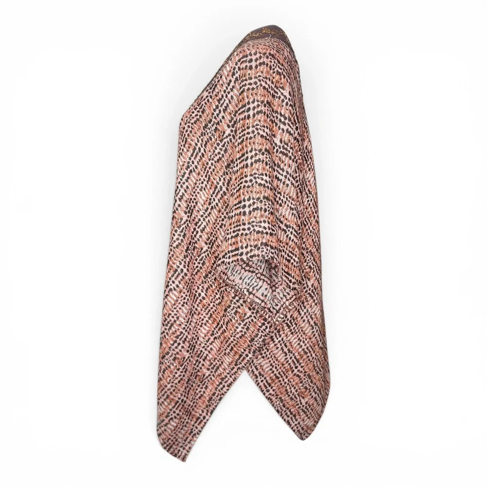 Soft Surroundings Korra Tweed Wrap‎ Beaded Embroidery Boho Earth Tones NWT